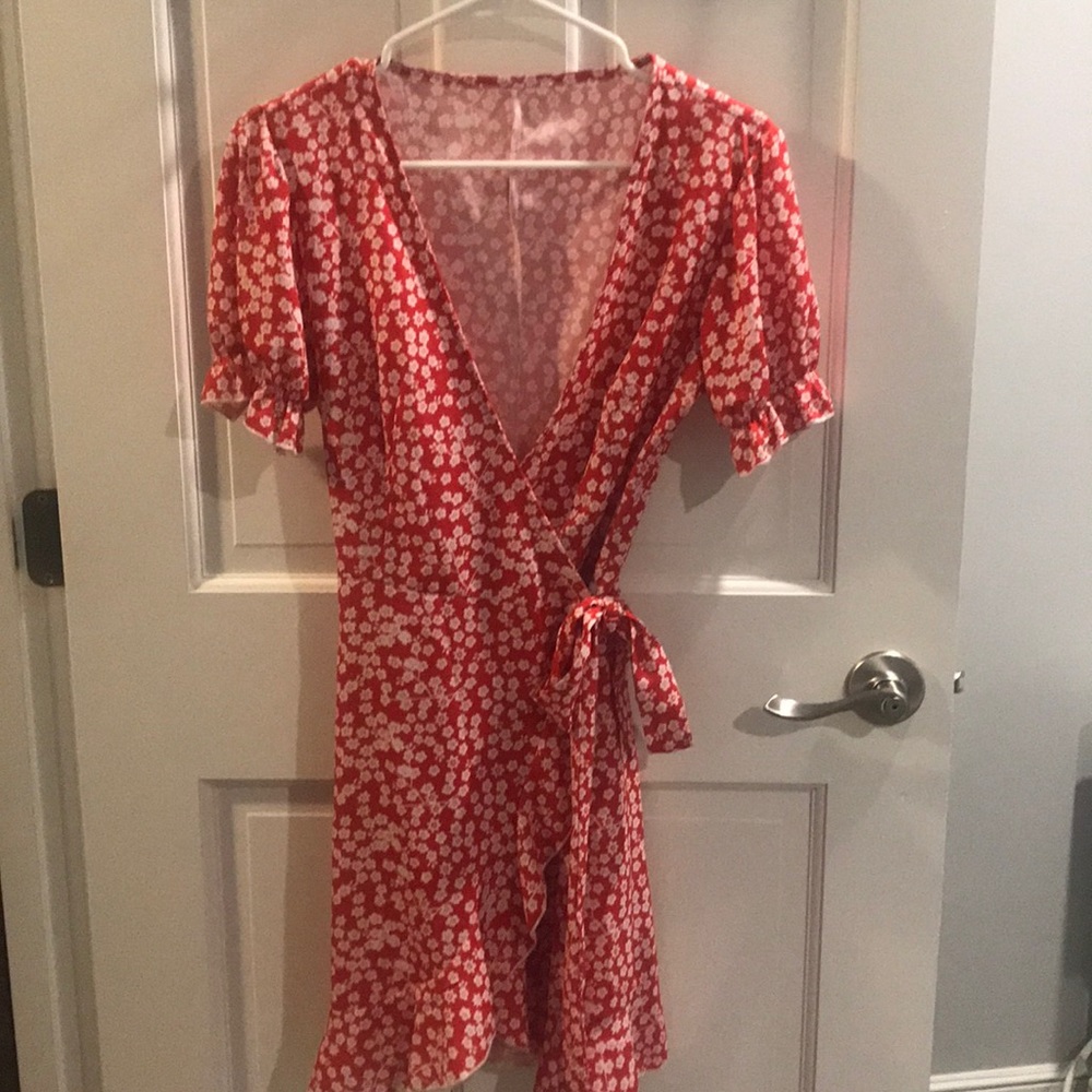 Low Cut Criss Cross Tie Dress